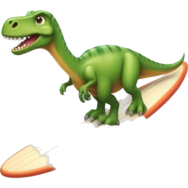 Dinosaur on surfboard emoji