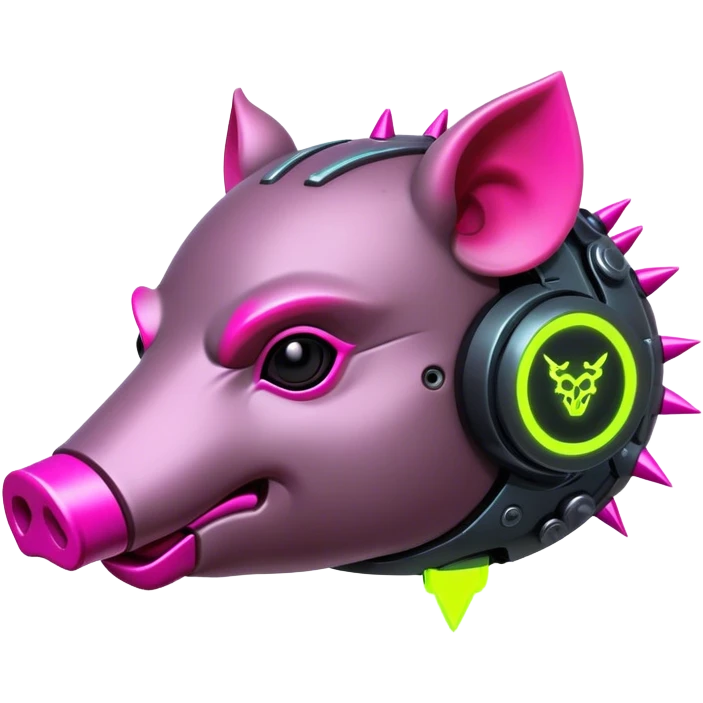 cyberpunk hog with neon emoji