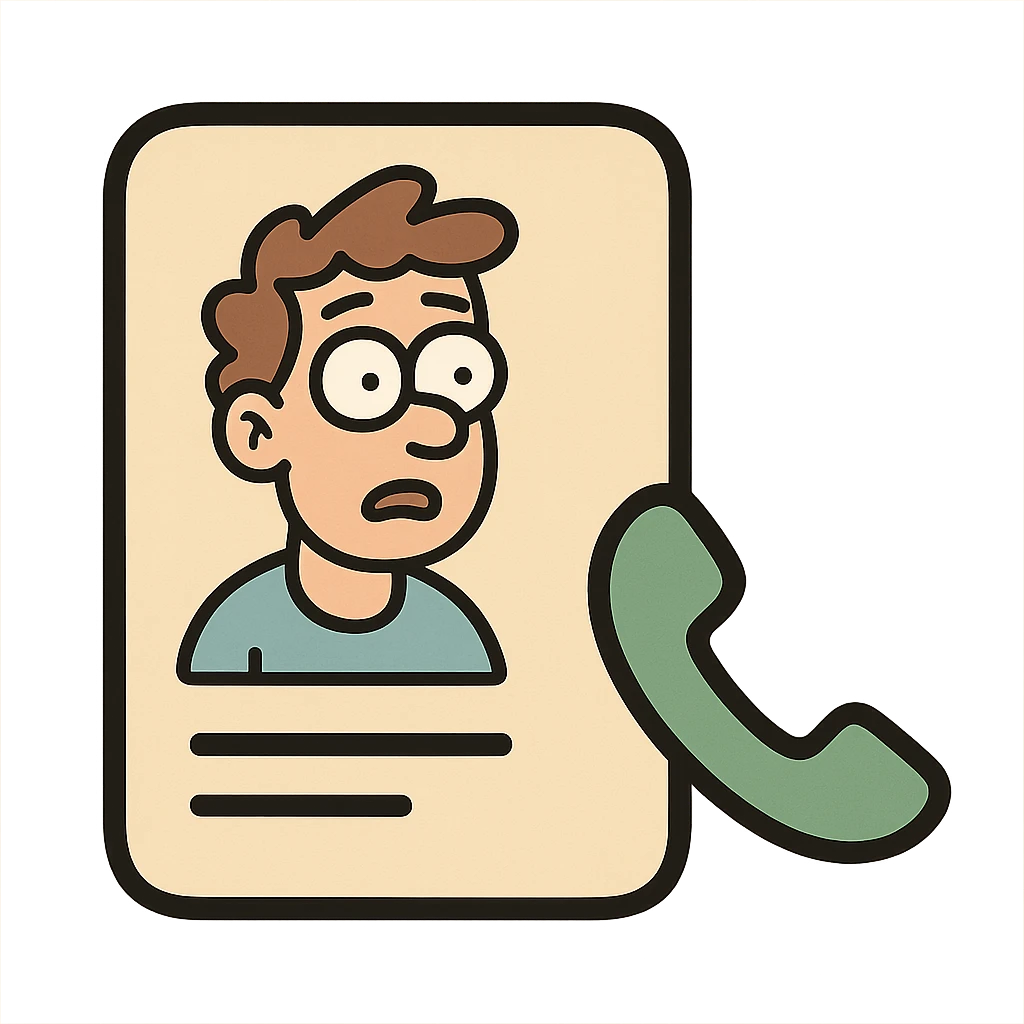 mobile contacts icon with phone and contact emoji