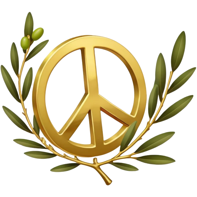 peace symbol with olive branch emoji