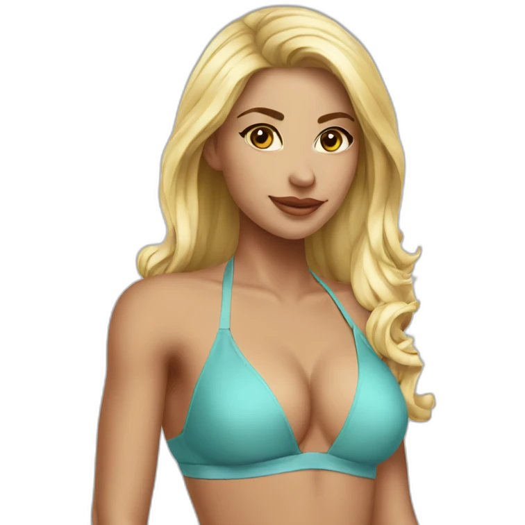 sexy bikini blonde thread suit emoji