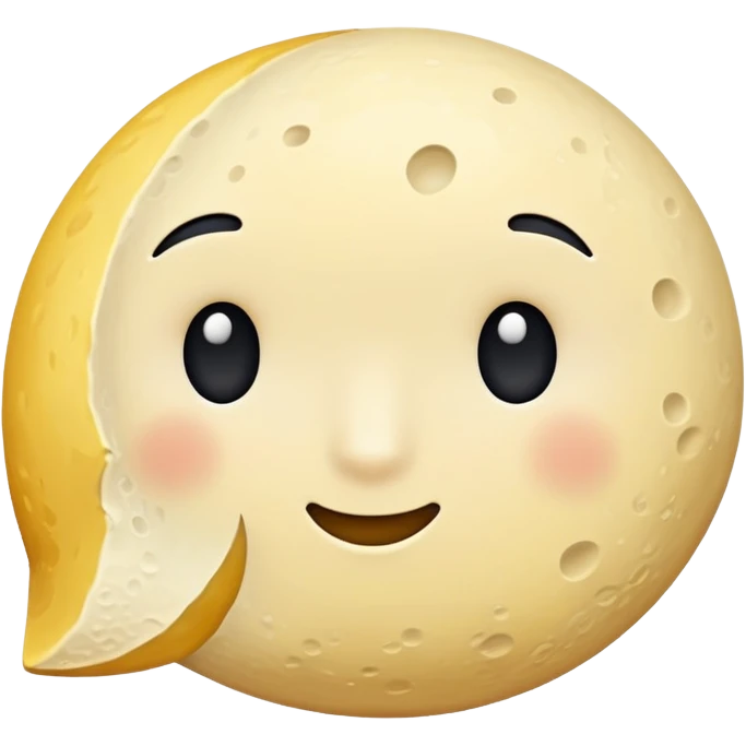 A half moon with a curious expression emoji