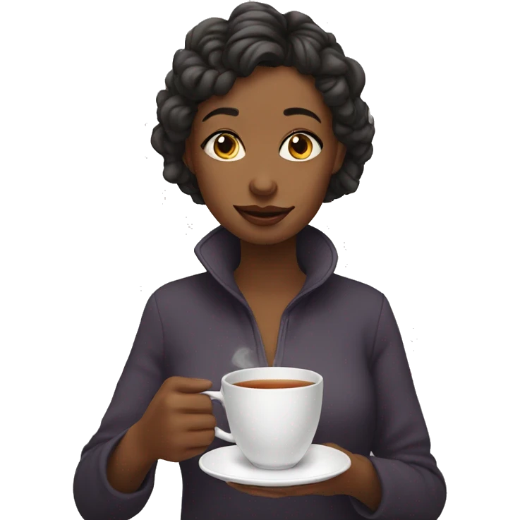Girl sipping tea emoji