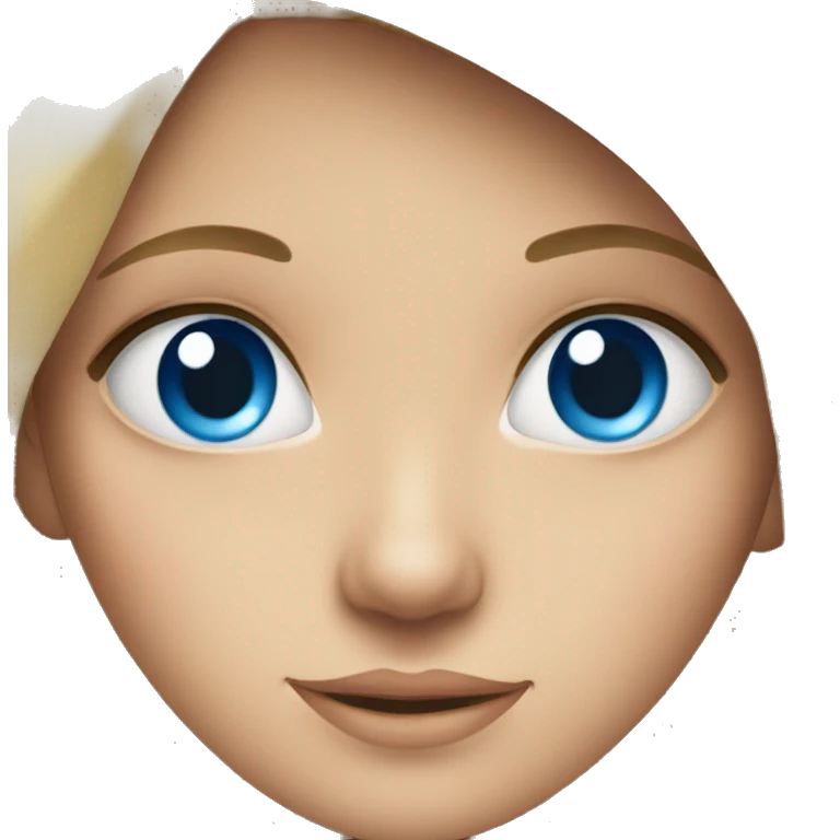 blue eyed girl looking at viewer emoji