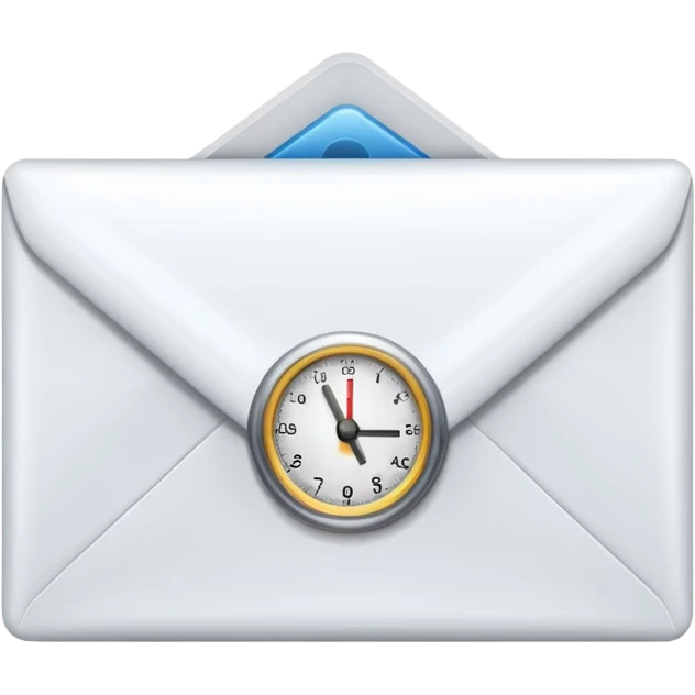 an envelop with a timer on it (to represent a programmed message) emoji