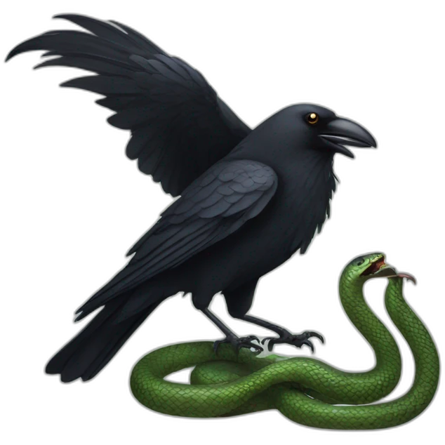 Crow&snake emoji