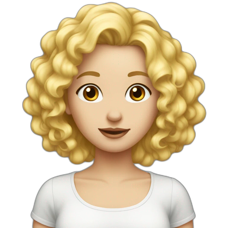 fille blonde cheveux frisés emoji