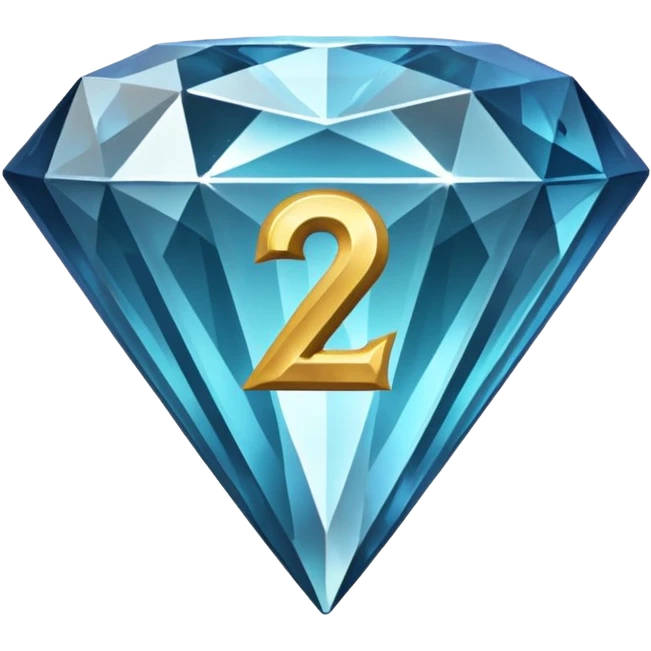 The official "2" from the Smite 2 logo but in a "Diamond" texture. emoji