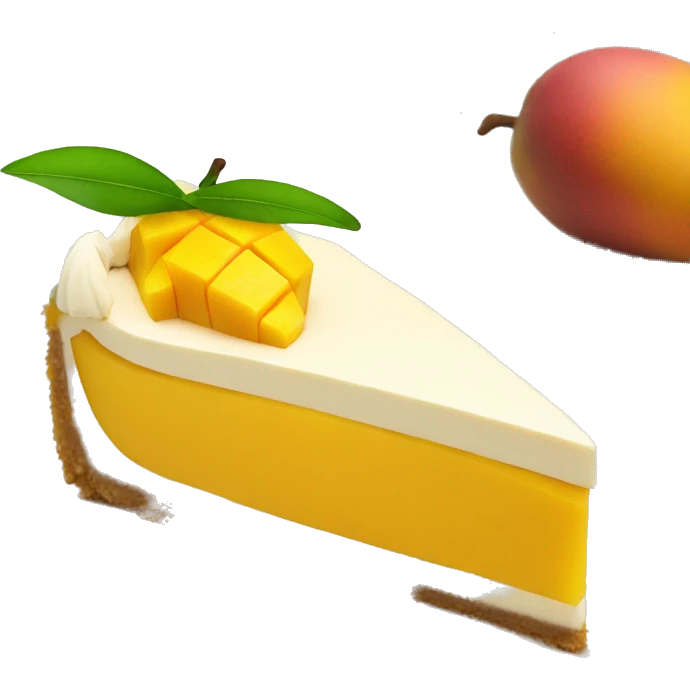 mango on top of a mango filled cheesecake emoji