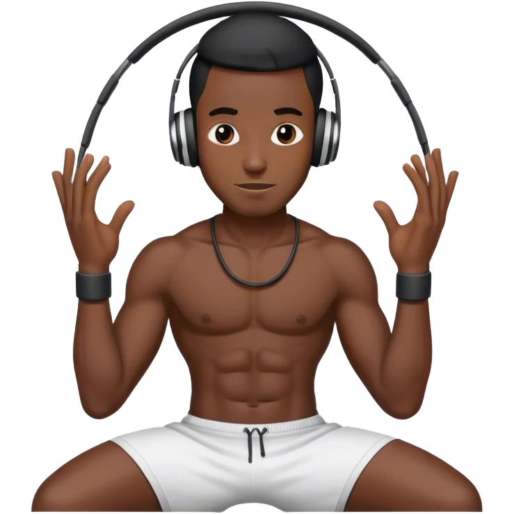 Black atheletic man with a Beats emoji