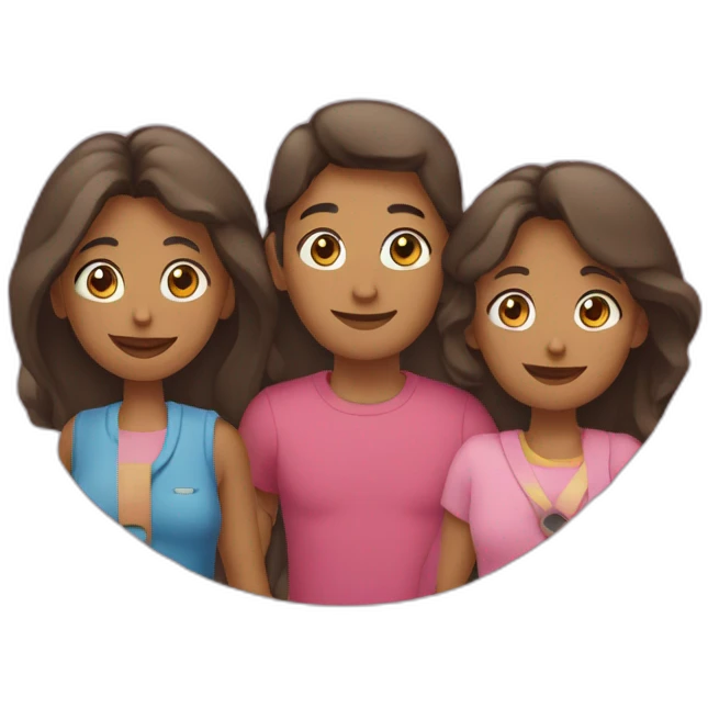 Pai, mãe e um menino e uma menina viajando emoji