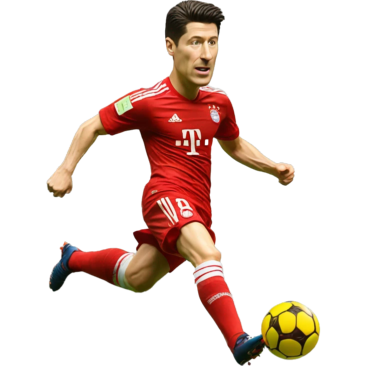 robert lewandowski kicking a football emoji
