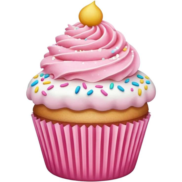 Cupcake with pink icing emoji