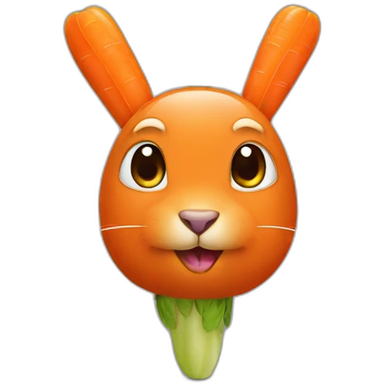 rabbit made of carrot emoji
