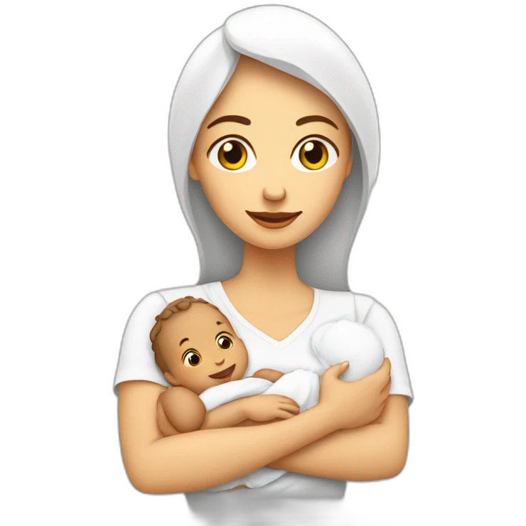 Femme blanche et son bébé dans les bras emoji