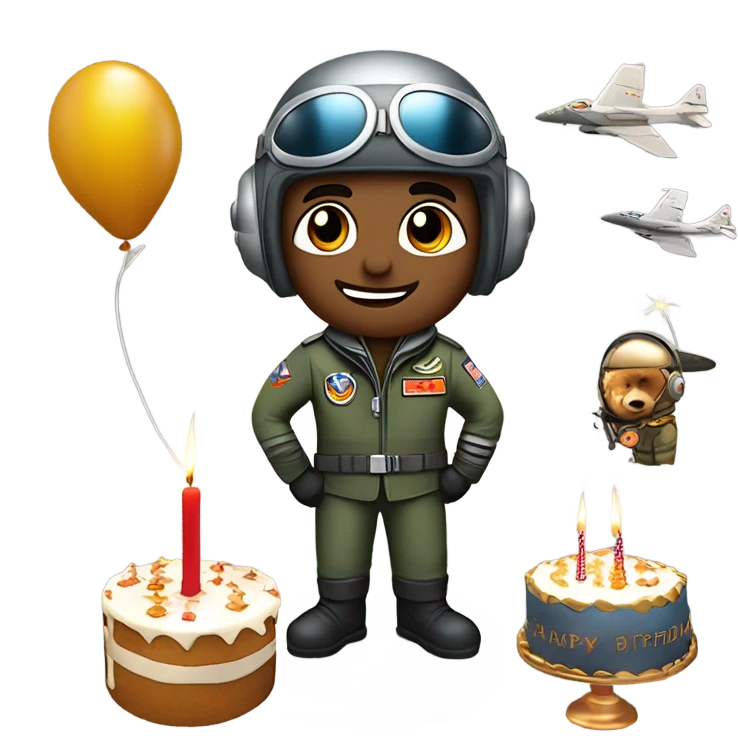 Rolando copper as a fighter pilot celebrating his birthday emoji
