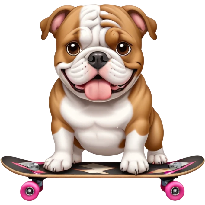 english bull dog on skateboard  emoji