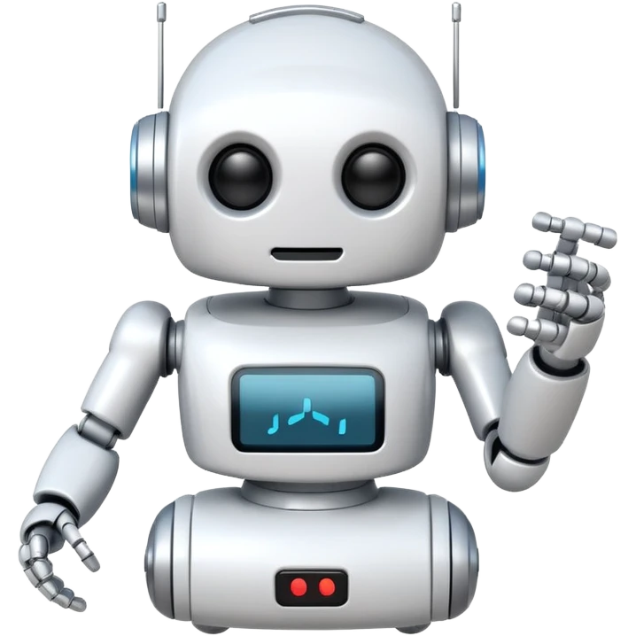 robot cartoon simple kid toy white innocent funny gudget chatGPT round adorable musical emoji
