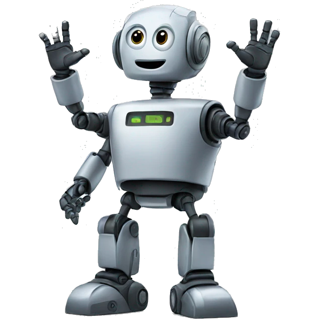robot waving emoji