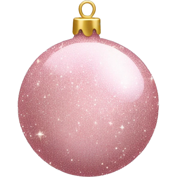 Light Pink glitter Christmas bauble emoji