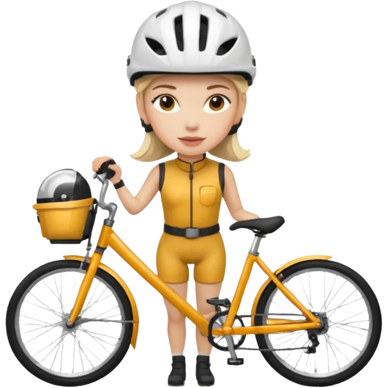 Lady with bicycle emoji