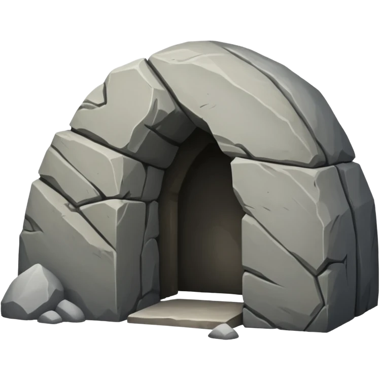 A boulder sealing the entrance to a tomb emoji