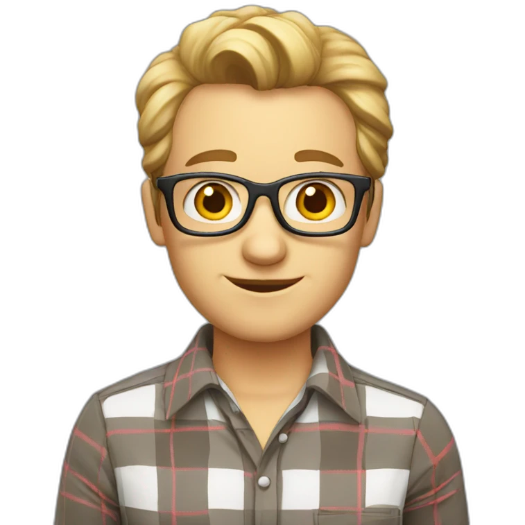 German teacher with a plaid shirt emoji