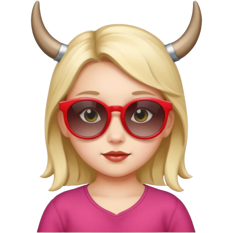 child girl with horns and sunglasses emoji