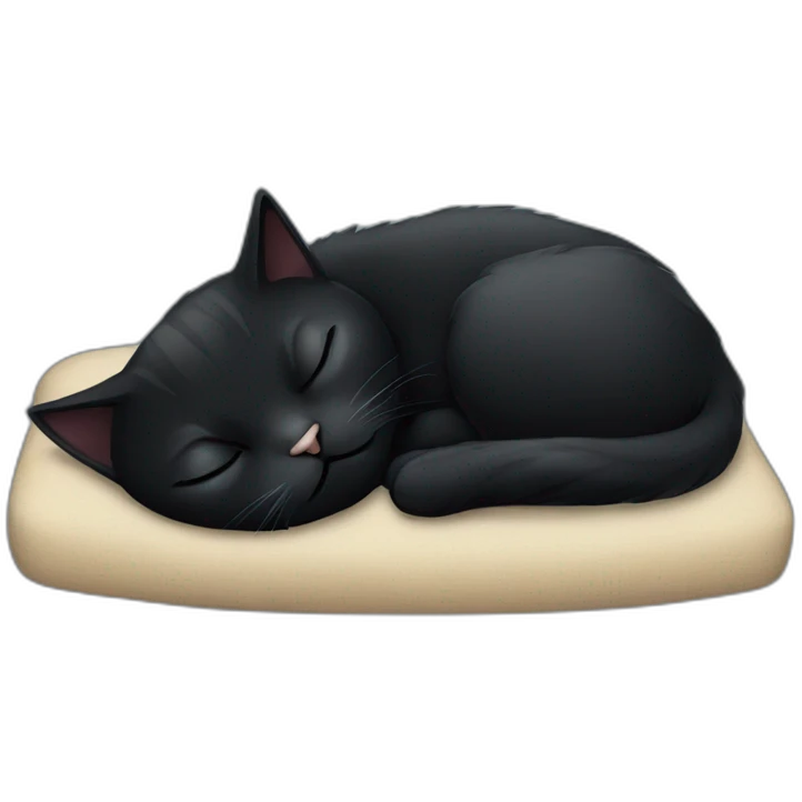 Black cat sleeping emoji