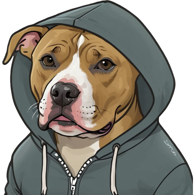 Pitbull dog wearing a hoodie  emoji