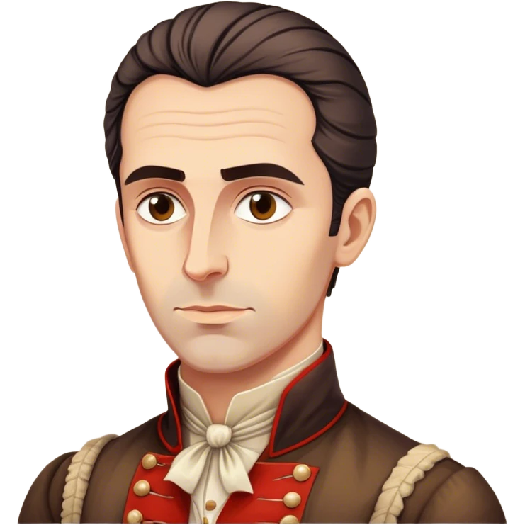 Cinematic Realistic Marko Marulić Portrait Emoji, depicted as a celebrated Croatian writer with a reflective expression and period clothing, rendered with rich textures and warm literary lighting that captures his historical influence. emoji