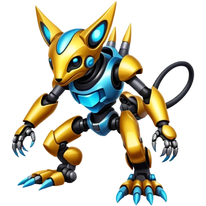 Shiny Epic Edgy Cool Colorful Vibrant Modern Vernid-Protogen-creature-animal, full body emoji