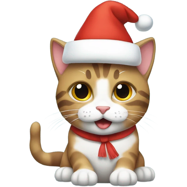 Un gato tricolor celebrando navidad  emoji