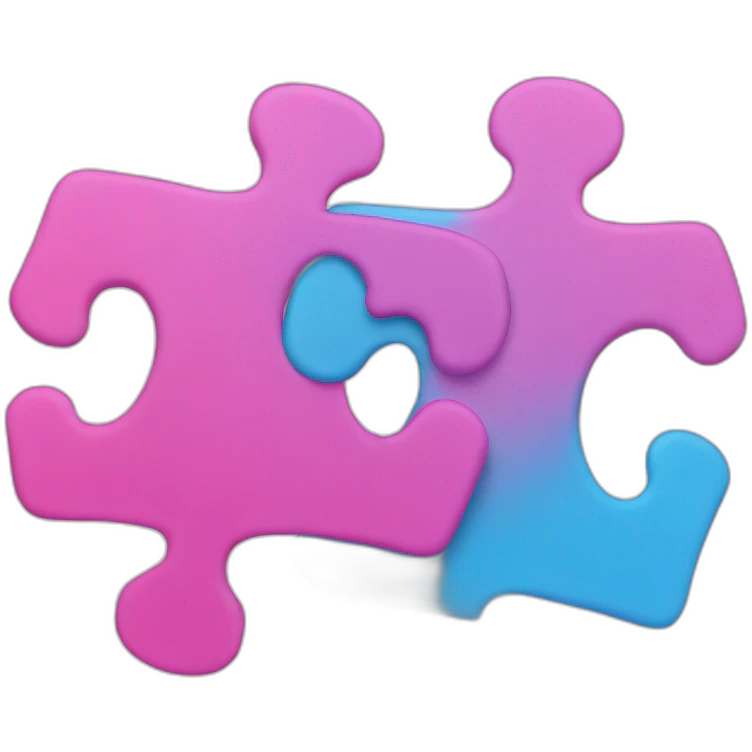 2 puzzle pieces in blue and pink colors emoji