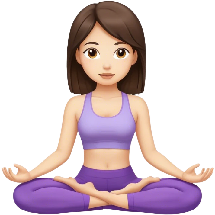 Brunette girl doing yoga emoji