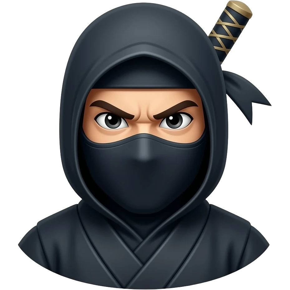 a ghost ninja with a stern face emoji