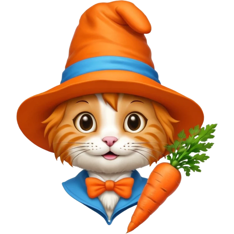The cat in the hat with a carrot  emoji