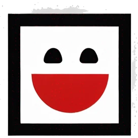 a black and red rectangle with a medium-sized yellow circle in the middle emoji