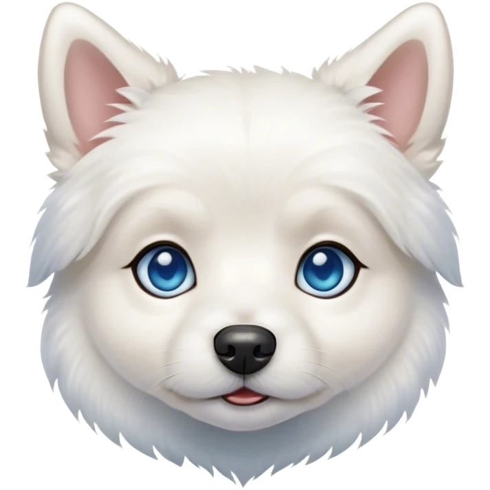 Blue eyed small white dog  emoji