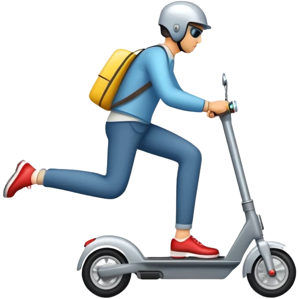Elektric kick scooter overtake car emoji