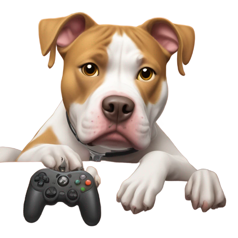 Pitbull playing video games  emoji