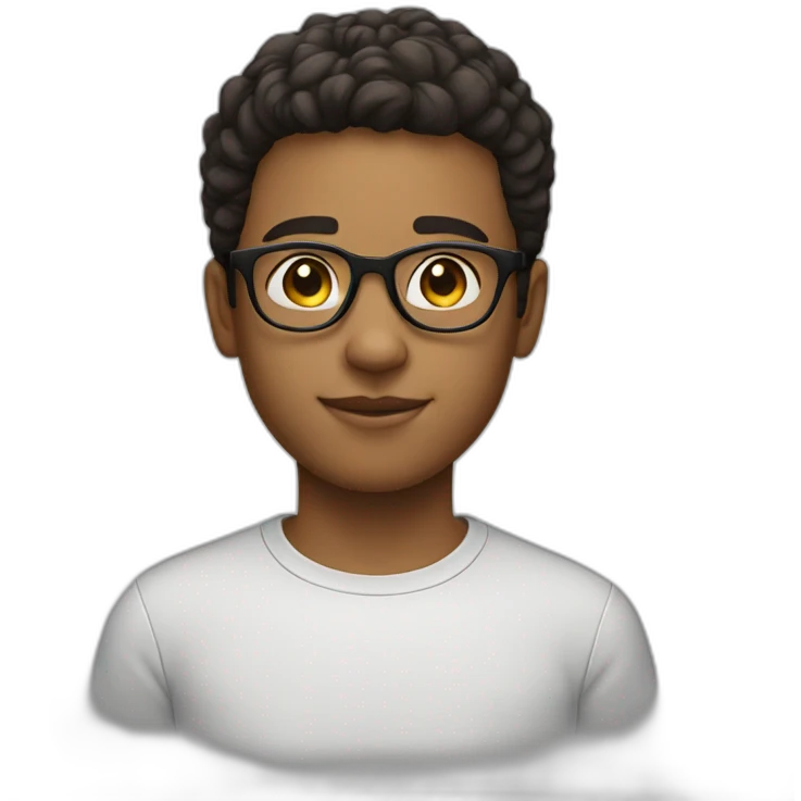 a boys face light skin and glasses  emoji