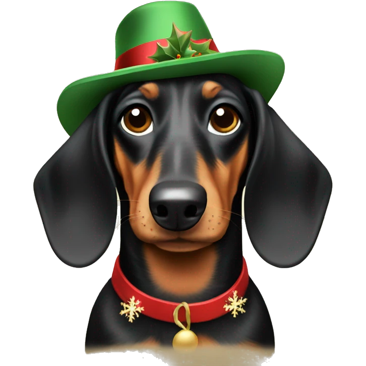 Western Christmas dachshund emoji
