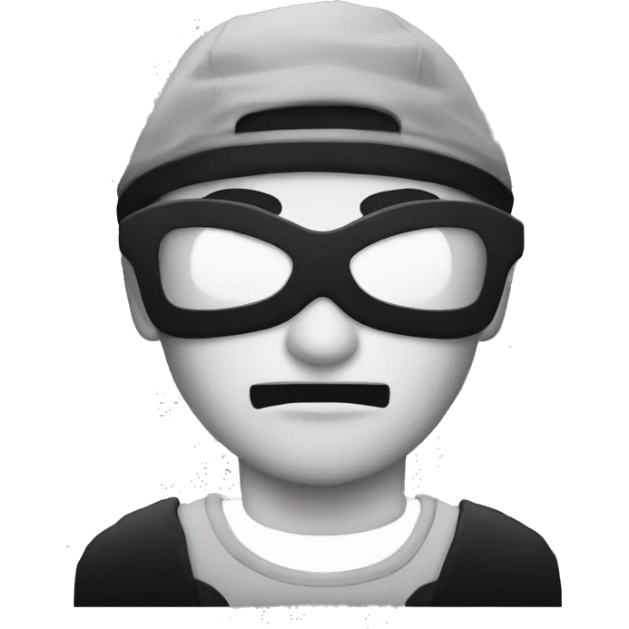 Robber black and white shirt  emoji