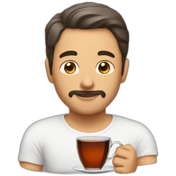 Men with tea emoji