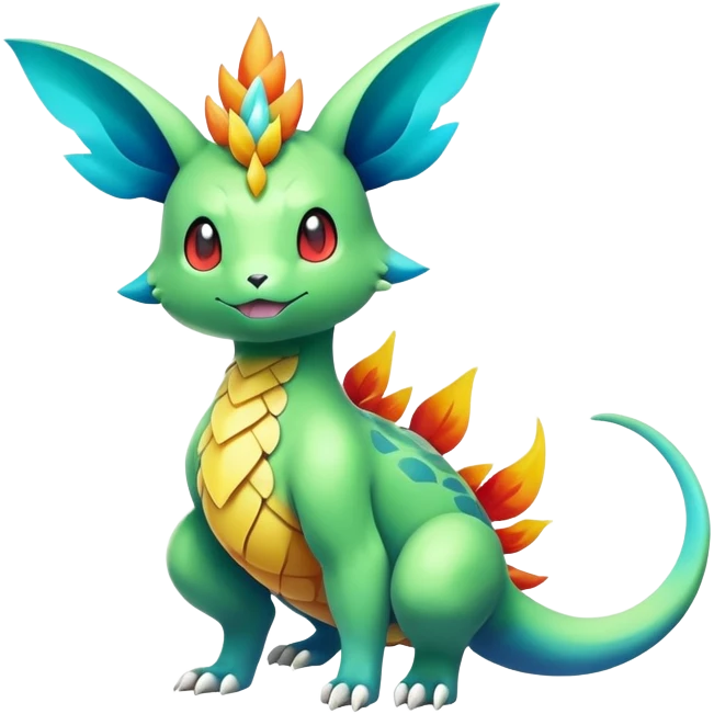 Elemental magical colorful exotic animesque Pokémon-Fakémon-animal-creature emoji