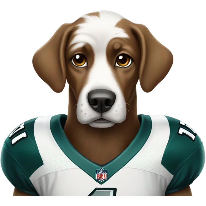 Dog with eagles jersey emoji