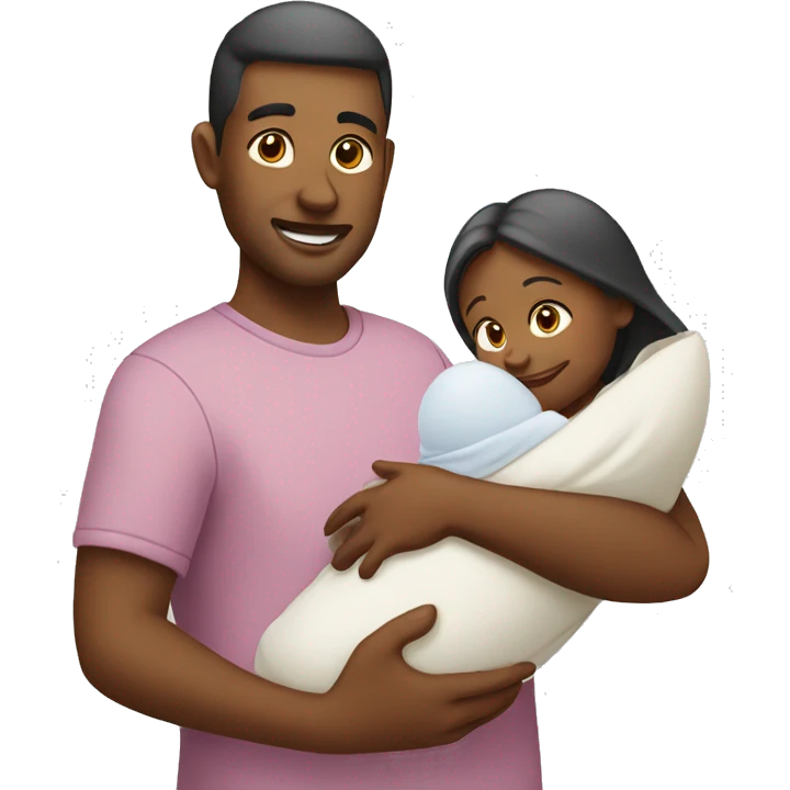 parents carring new born baby emoji
