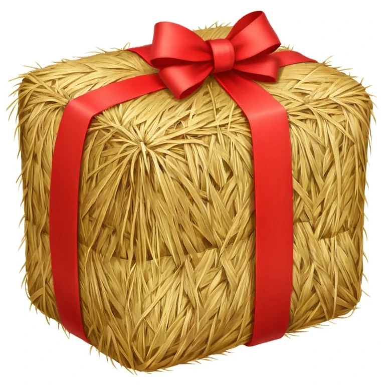 bale of hay with red ribbon emoji