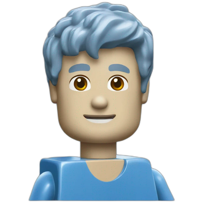 Lego brick blue emoji